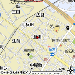 愛知県蒲郡市拾石町倉田周辺の地図
