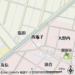 愛知県西尾市一色町池田西荒子周辺の地図