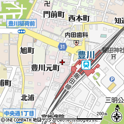 愛知県豊川市豊川元町37-2周辺の地図