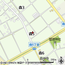 愛知県豊川市森周辺の地図