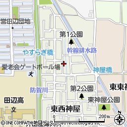 京都府京田辺市東西神屋周辺の地図