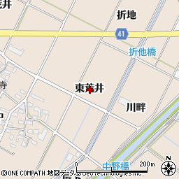 愛知県西尾市吉良町中野東荒井周辺の地図