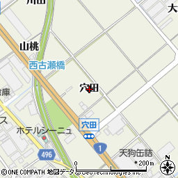 愛知県豊川市白鳥町（穴田）周辺の地図