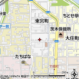 大阪府茨木市東宮町周辺の地図