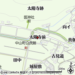 愛知県豊橋市石巻中山町太陽寺前周辺の地図
