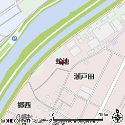 愛知県西尾市吉良町下横須賀蛇池周辺の地図