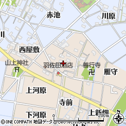 愛知県西尾市笹曽根町中屋敷周辺の地図
