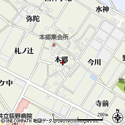 愛知県豊川市三上町本郷周辺の地図