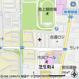 大阪府高槻市芝生町4丁目周辺の地図