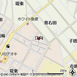 愛知県西尾市一色町味浜（江向）周辺の地図
