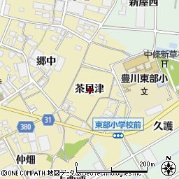 愛知県豊川市牧野町茶貝津周辺の地図
