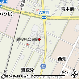 愛知県西尾市吉良町上横須賀六石目周辺の地図