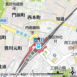 愛知県豊川市西本町周辺の地図