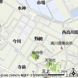 愛知県豊川市三上町野地周辺の地図