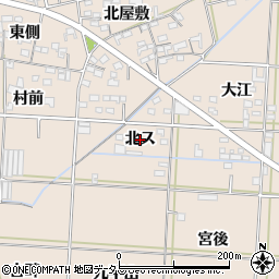 愛知県西尾市一色町治明（北ス）周辺の地図
