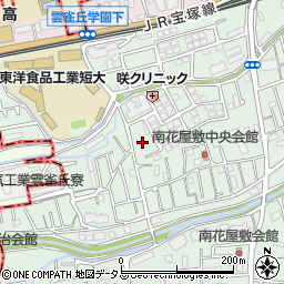 兵庫県川西市南花屋敷4丁目周辺の地図
