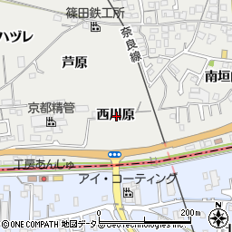 京都府城陽市市辺西川原周辺の地図