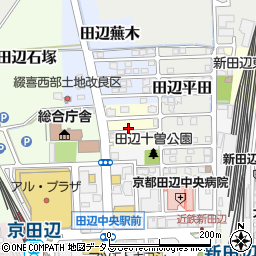 京都府京田辺市田辺十曽周辺の地図