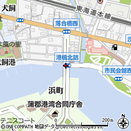 港橋北詰周辺の地図