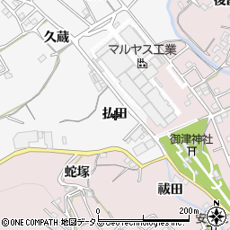 愛知県豊川市御津町豊沢払田周辺の地図