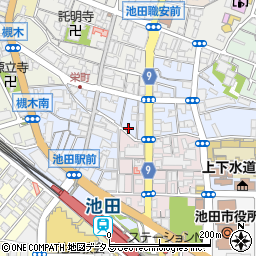 大阪府池田市栄町8-3周辺の地図