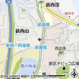 京都府京田辺市薪西山12周辺の地図