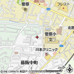 大阪府枚方市藤阪中町15-8周辺の地図