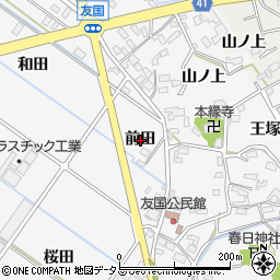 愛知県西尾市吉良町友国前田周辺の地図