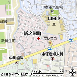 大阪府枚方市新之栄町周辺の地図