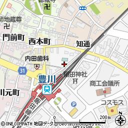 豊川駅前駐車場周辺の地図