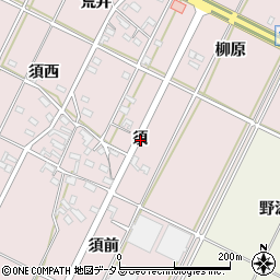 愛知県西尾市吉良町下横須賀須周辺の地図