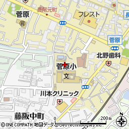 枚方市立菅原小学校周辺の地図