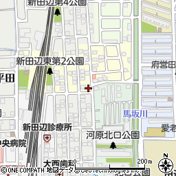 京都府京田辺市河原平田13-78周辺の地図