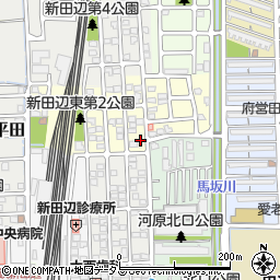 京都府京田辺市河原平田13-57周辺の地図