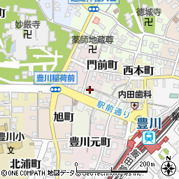 愛知県豊川市豊川町久通周辺の地図