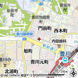 愛知県豊川市豊川町（久通）周辺の地図