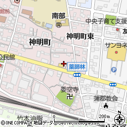 愛知県蒲郡市神明町13周辺の地図