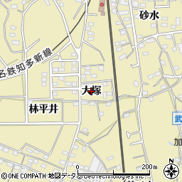 愛知県武豊町（知多郡）冨貴（大塚）周辺の地図