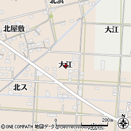 愛知県西尾市一色町治明大江周辺の地図