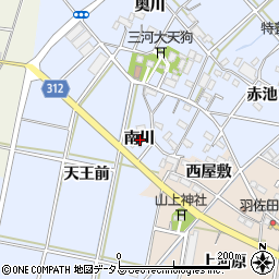 愛知県西尾市平口町南川周辺の地図