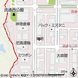 神明精米阪神工場周辺の地図