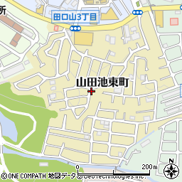 大阪府枚方市山田池東町周辺の地図