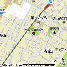比佐豆知神社周辺の地図