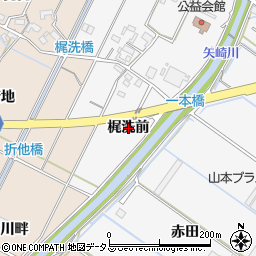 愛知県西尾市吉良町友国梶洗前周辺の地図