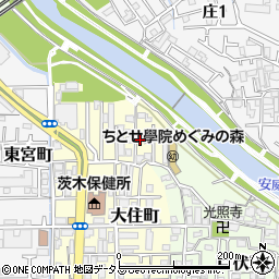 大阪府茨木市大住町周辺の地図