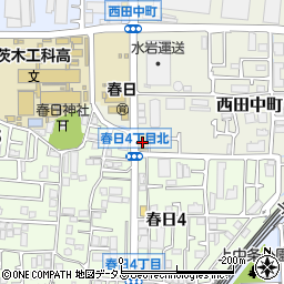 ローソンストア１００茨木西田中町店周辺の地図