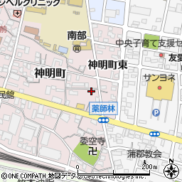 愛知県蒲郡市神明町13-11周辺の地図