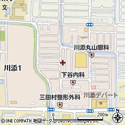 大阪府高槻市川添2丁目22周辺の地図