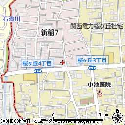 箕面桜ヶ丘郵便局 ＡＴＭ周辺の地図