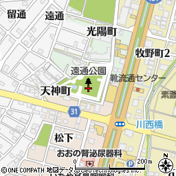 愛知県豊川市天神町周辺の地図